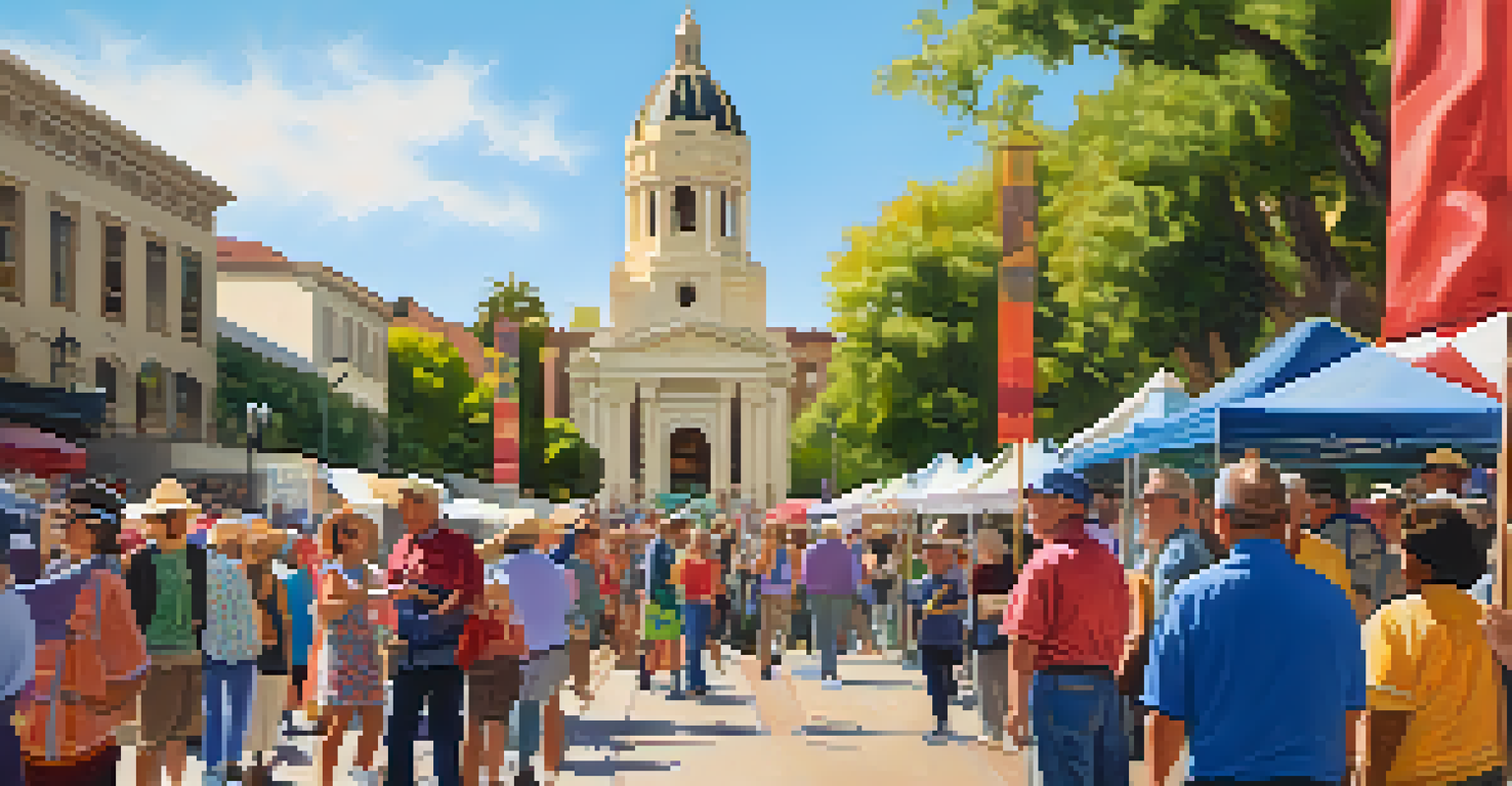 A community walking tour in Pasadena, with a guide and engaged participants learning about local history.