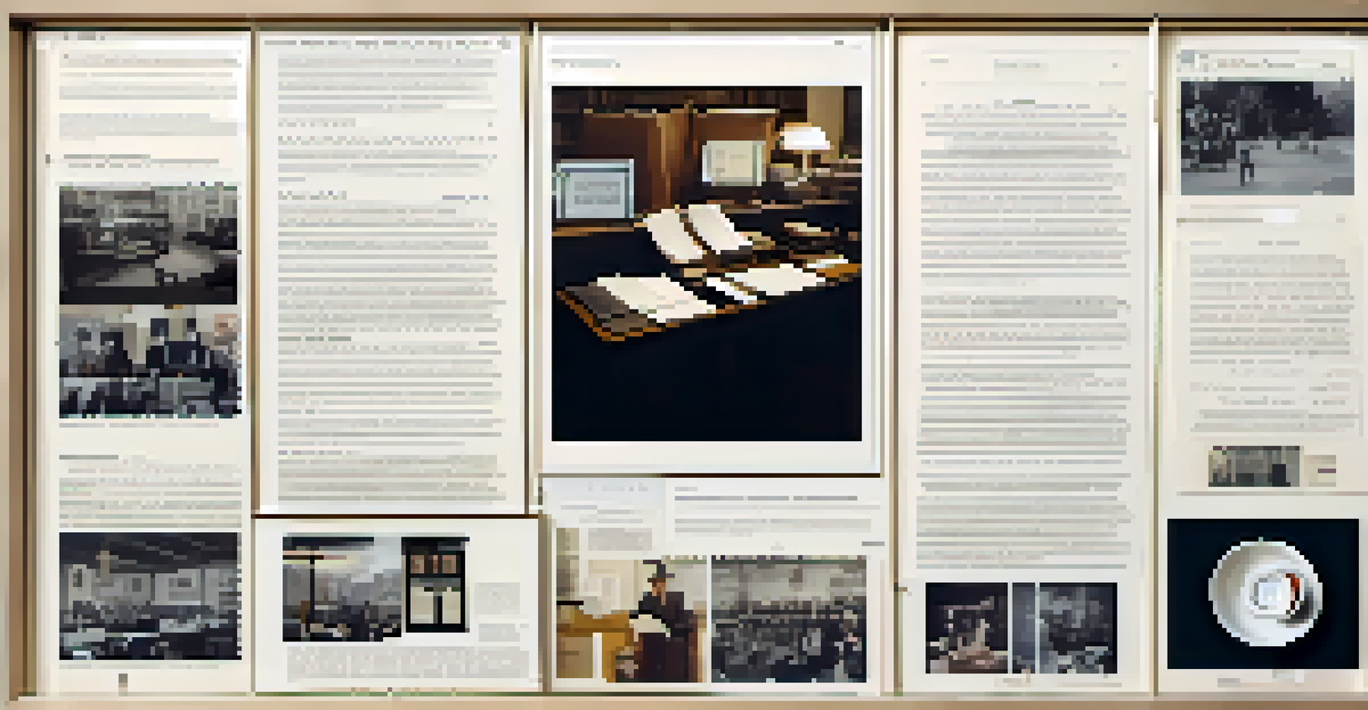 A digital archive interface with historical documents and a modern workspace.