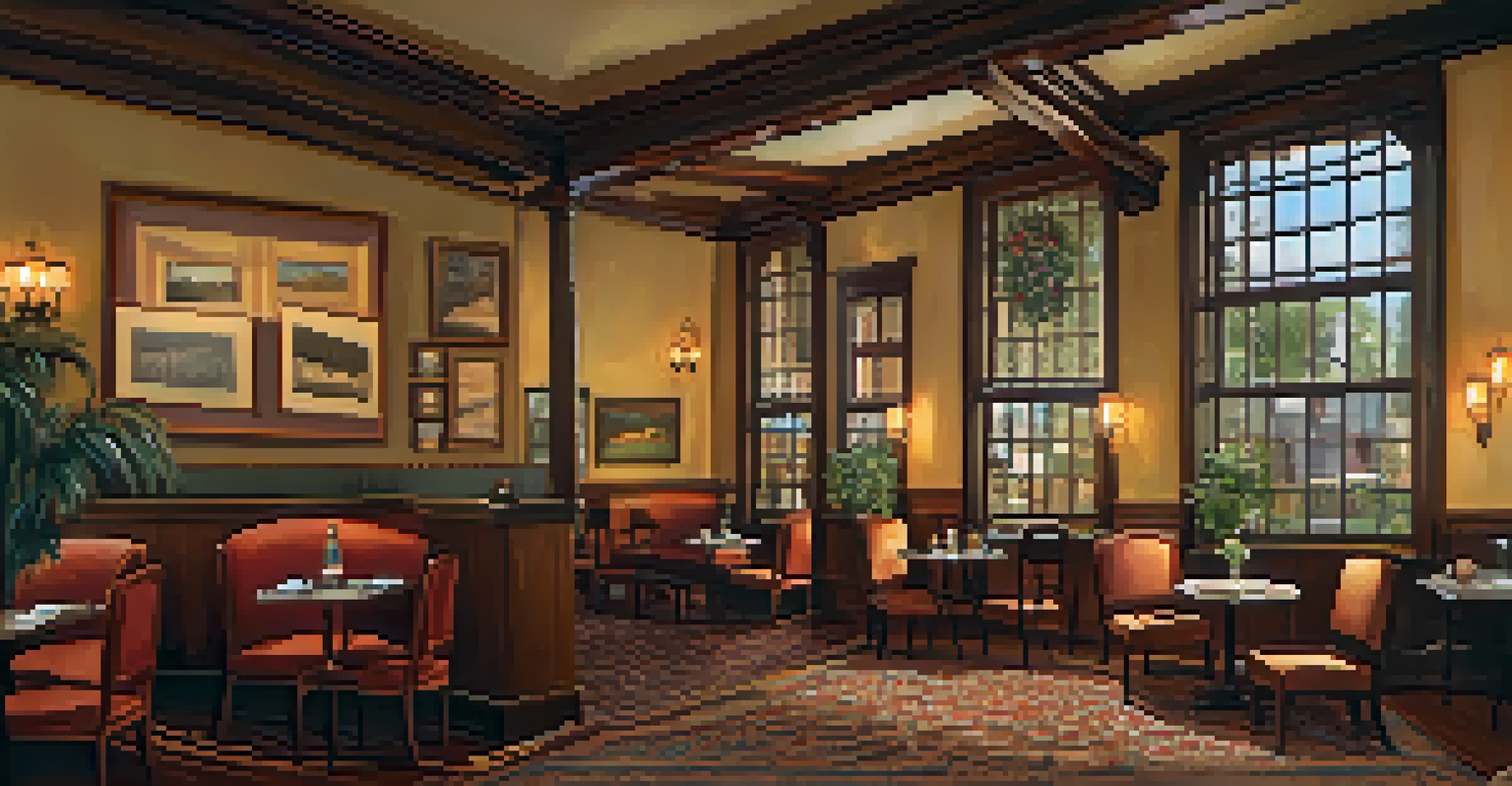 A vintage room interior of Old Town Inn with cozy decor and warm lighting.
