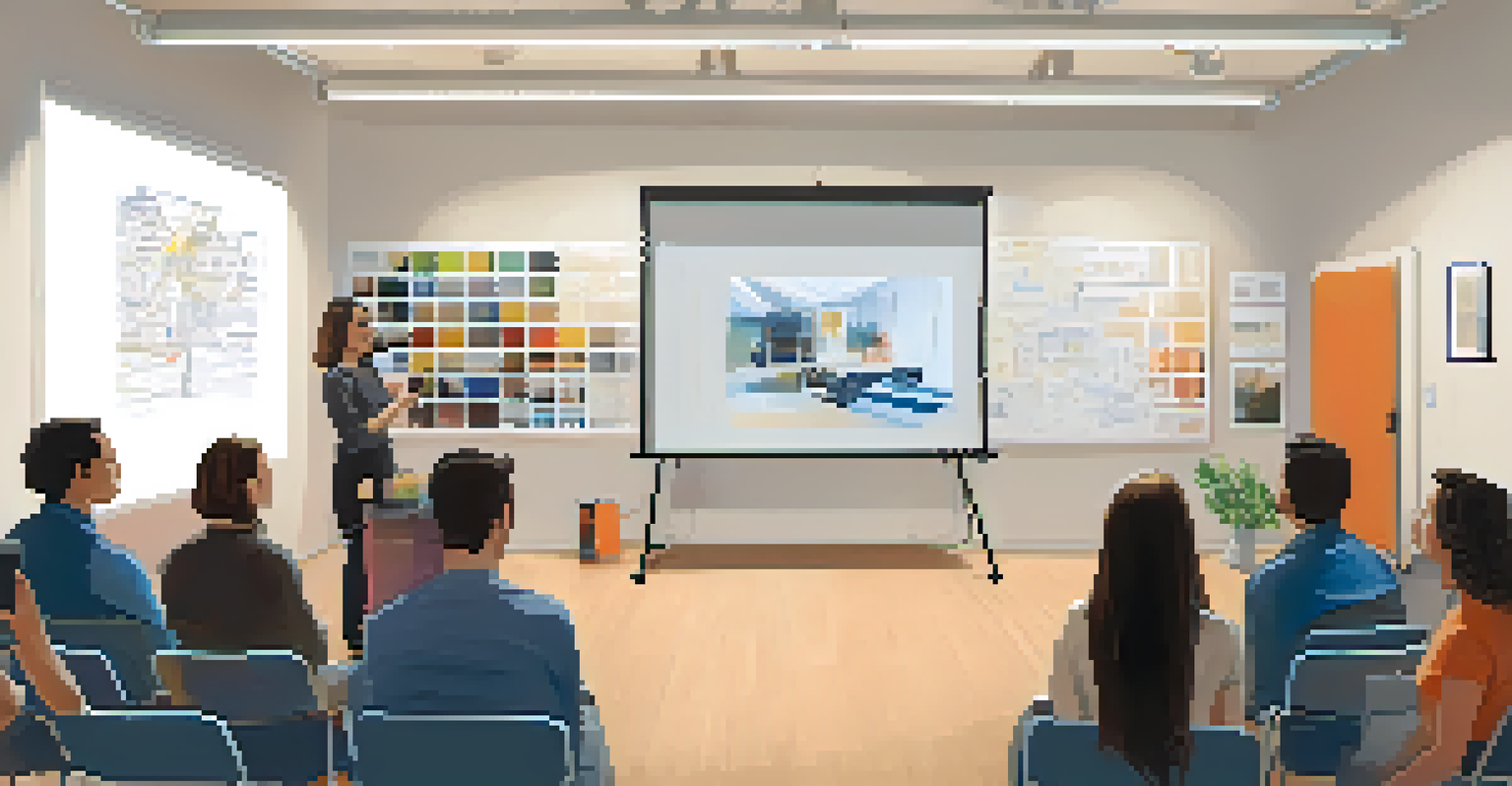 A workshop at a Pasadena tech event with a speaker presenting to a small audience, creating a collaborative atmosphere.