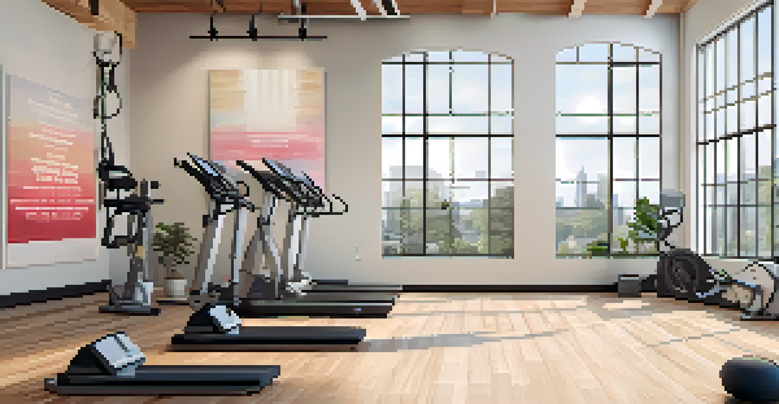 A bright and welcoming boutique fitness studio with wooden floors, large windows, and fitness equipment arranged neatly.
