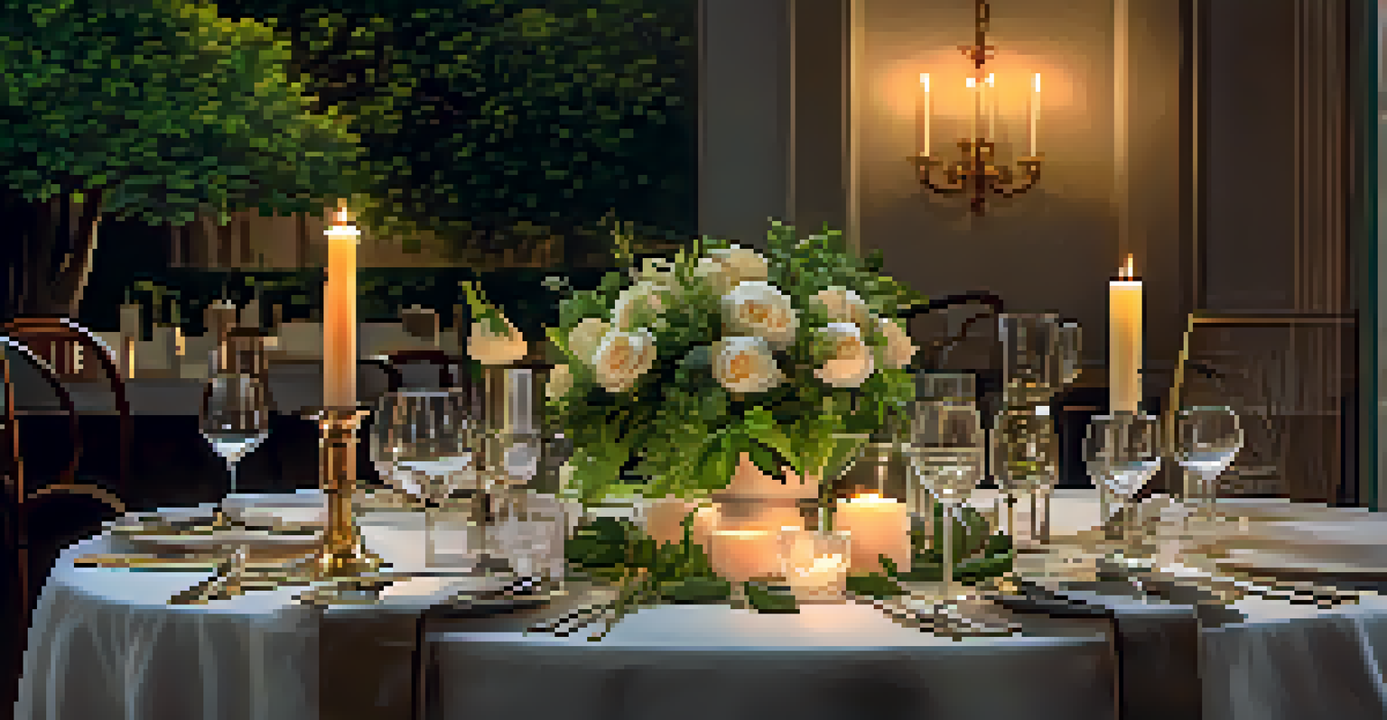 A sophisticated dining table in Pasadena set with gourmet dishes and candlelight, creating an inviting atmosphere.