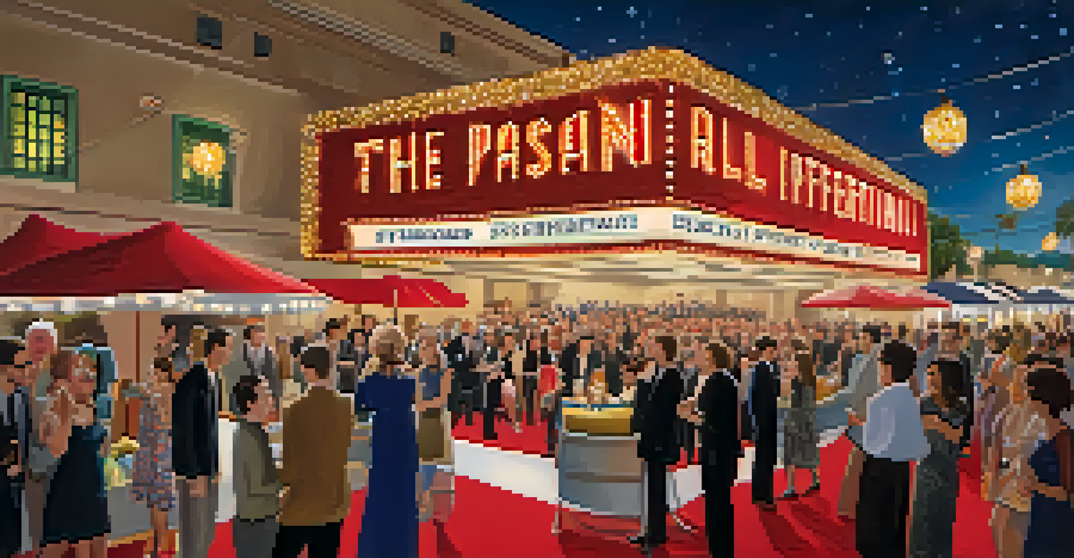 Filmmakers and actors on the red carpet at the Pasadena International Film Festival, with an enthusiastic audience in the background.
