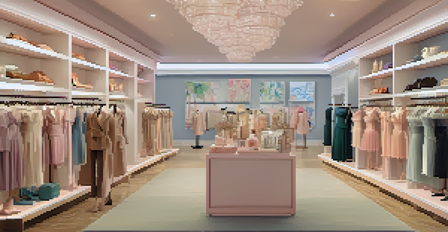 The interior of The Blushery boutique, displaying chic women's fashion and accessories in a warm, inviting setting.