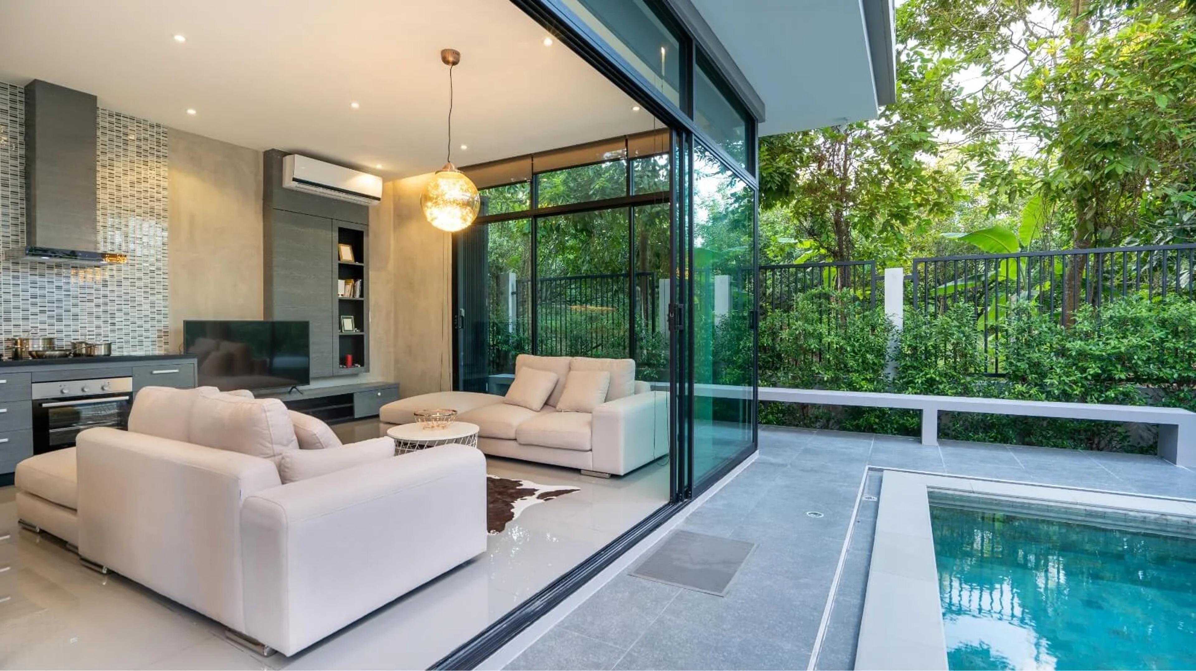 View of living room from outside