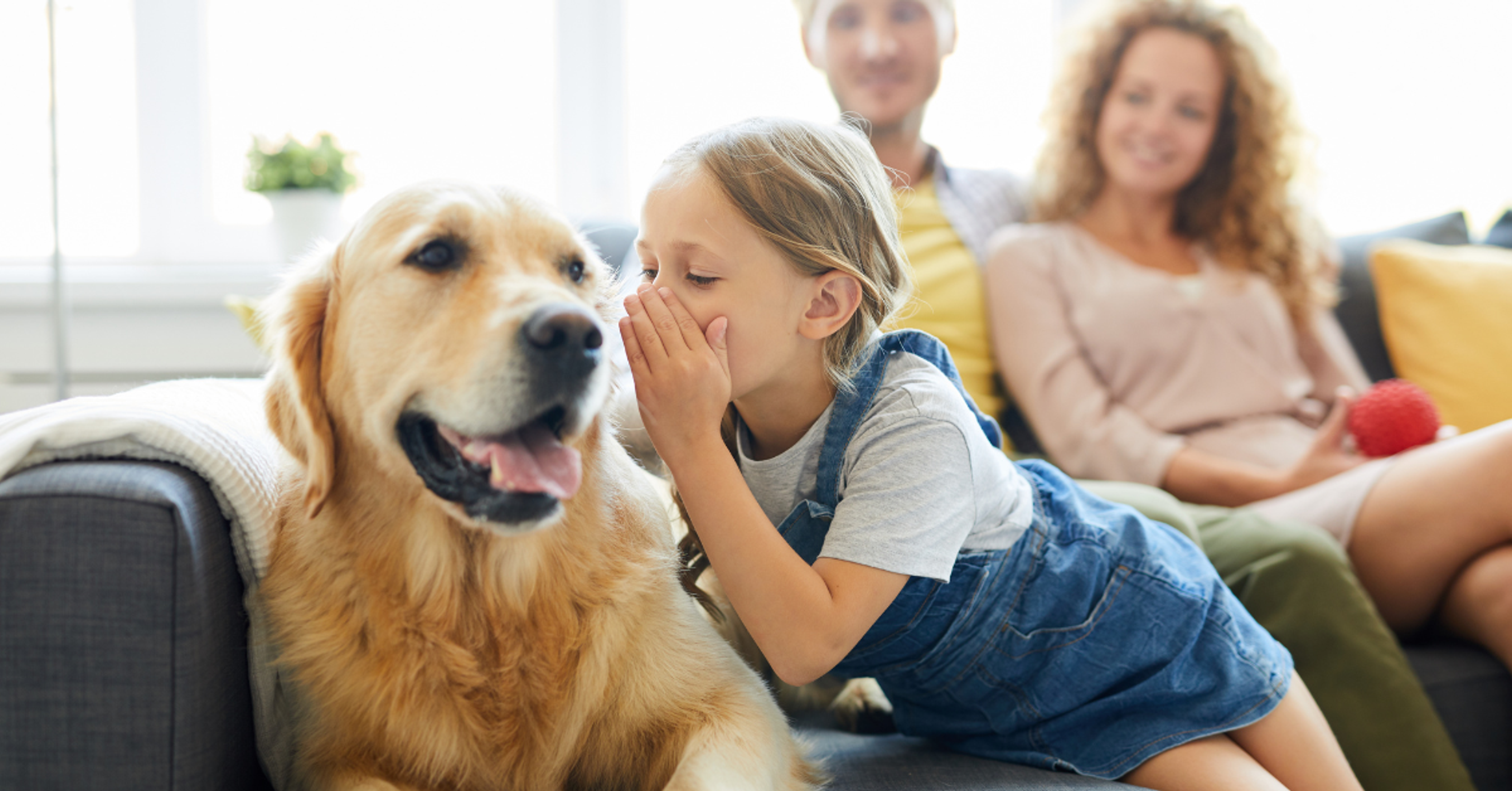 Child with pet