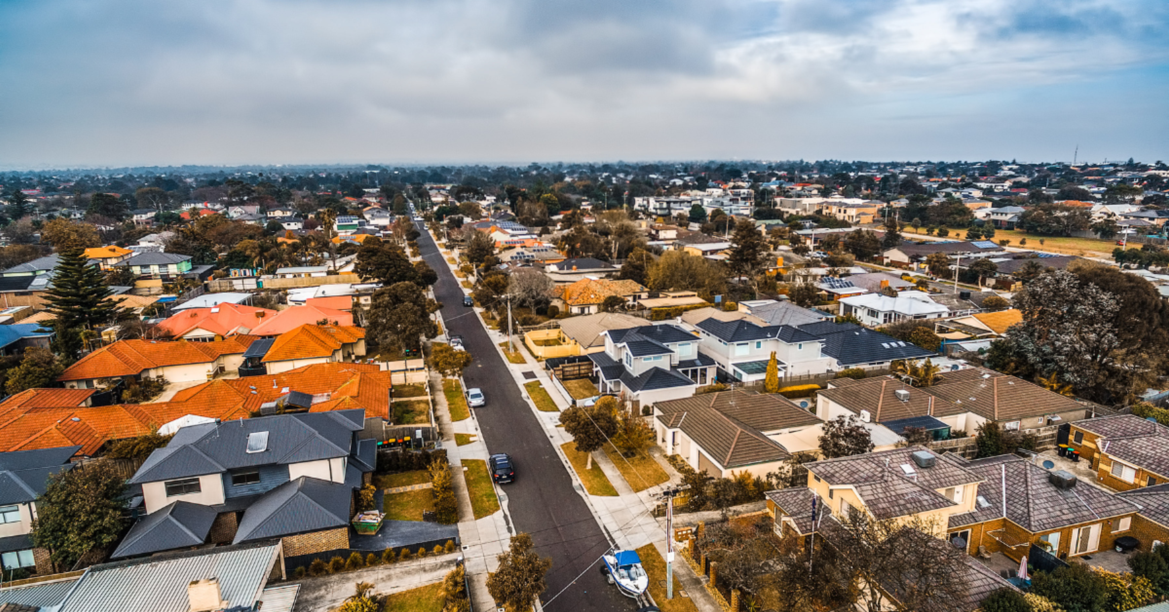 arial photo of homes