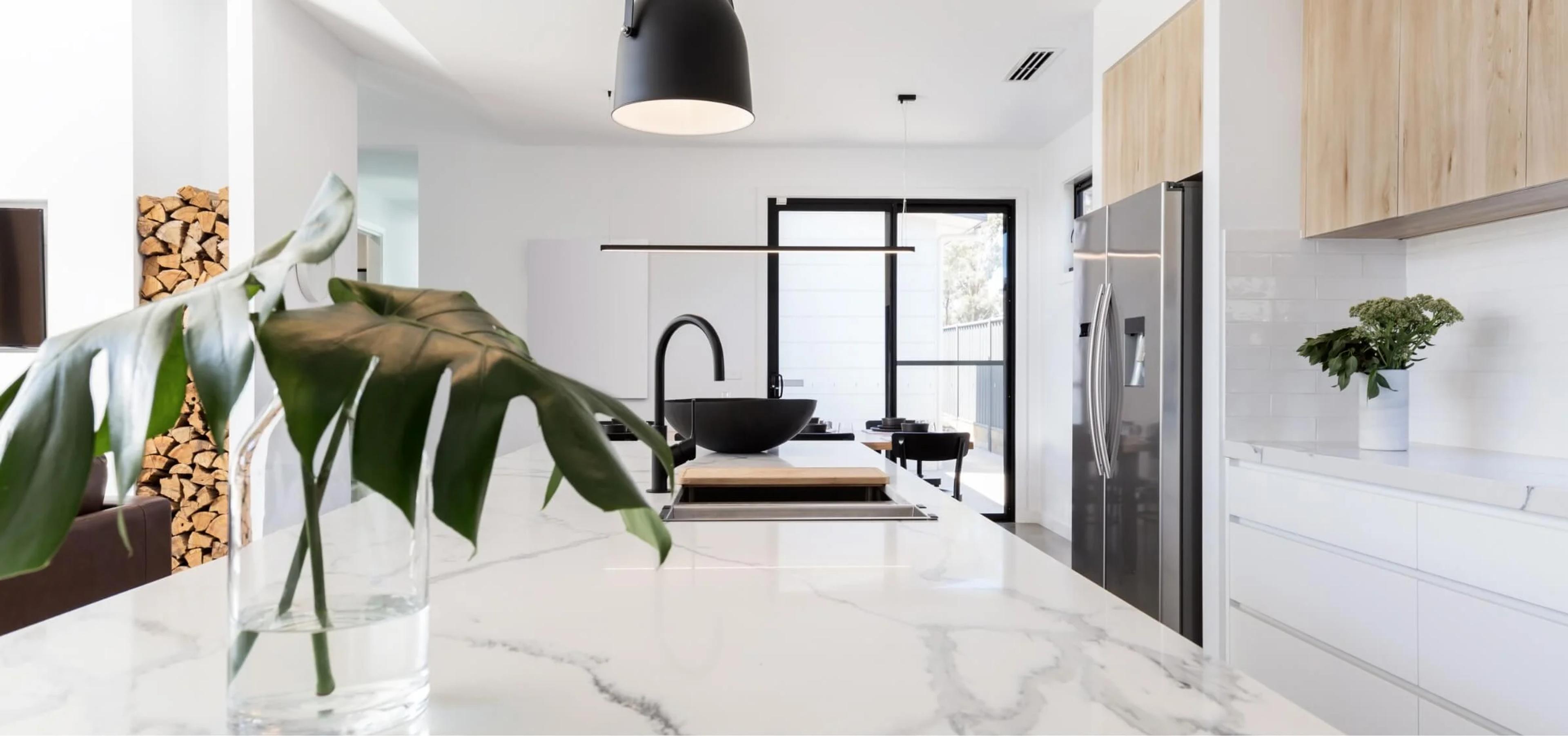 Ariel shot of coastal suburb