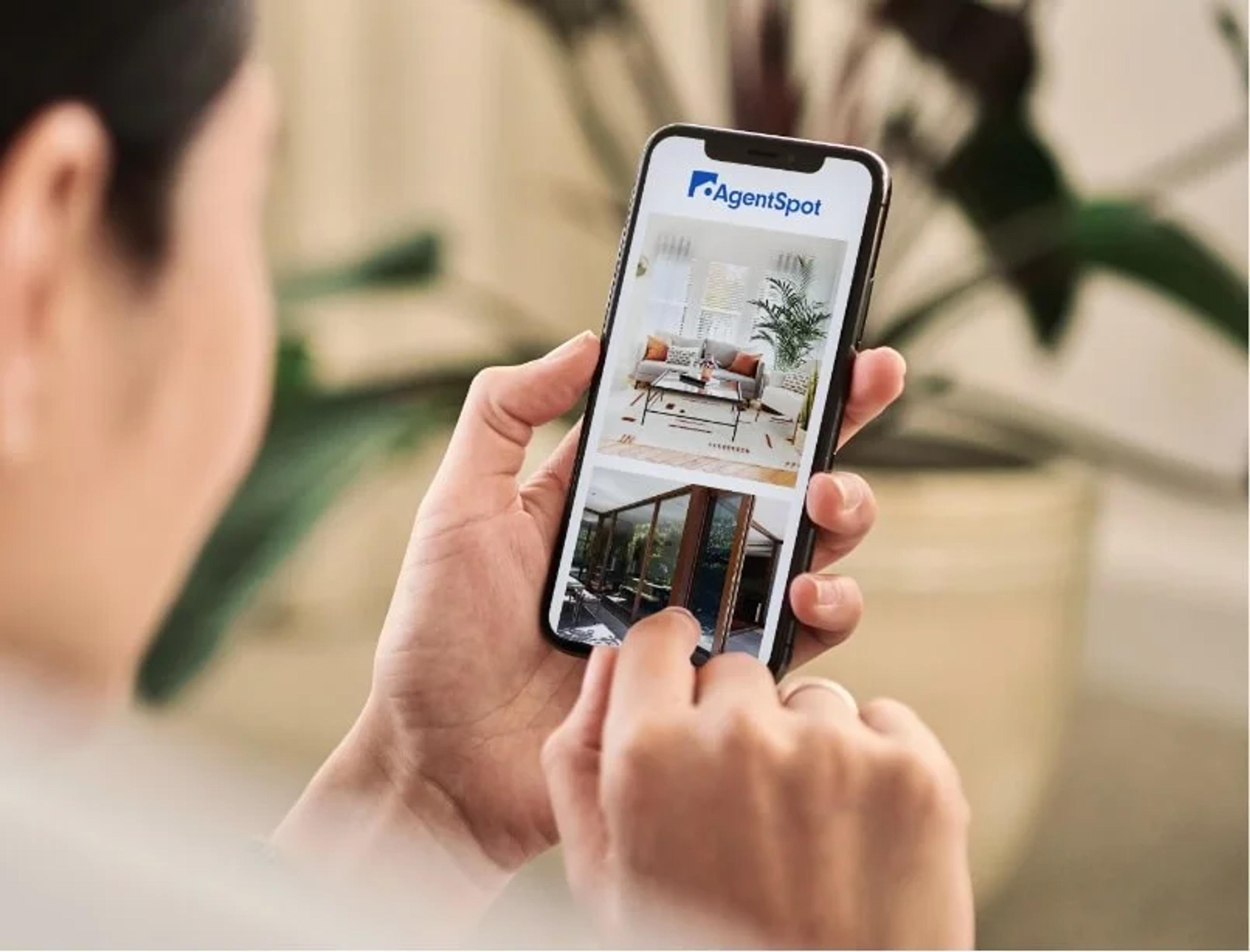Person using Agentspot on their phone