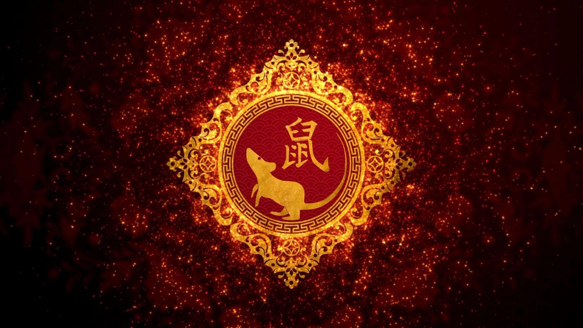 chinese flag with rat