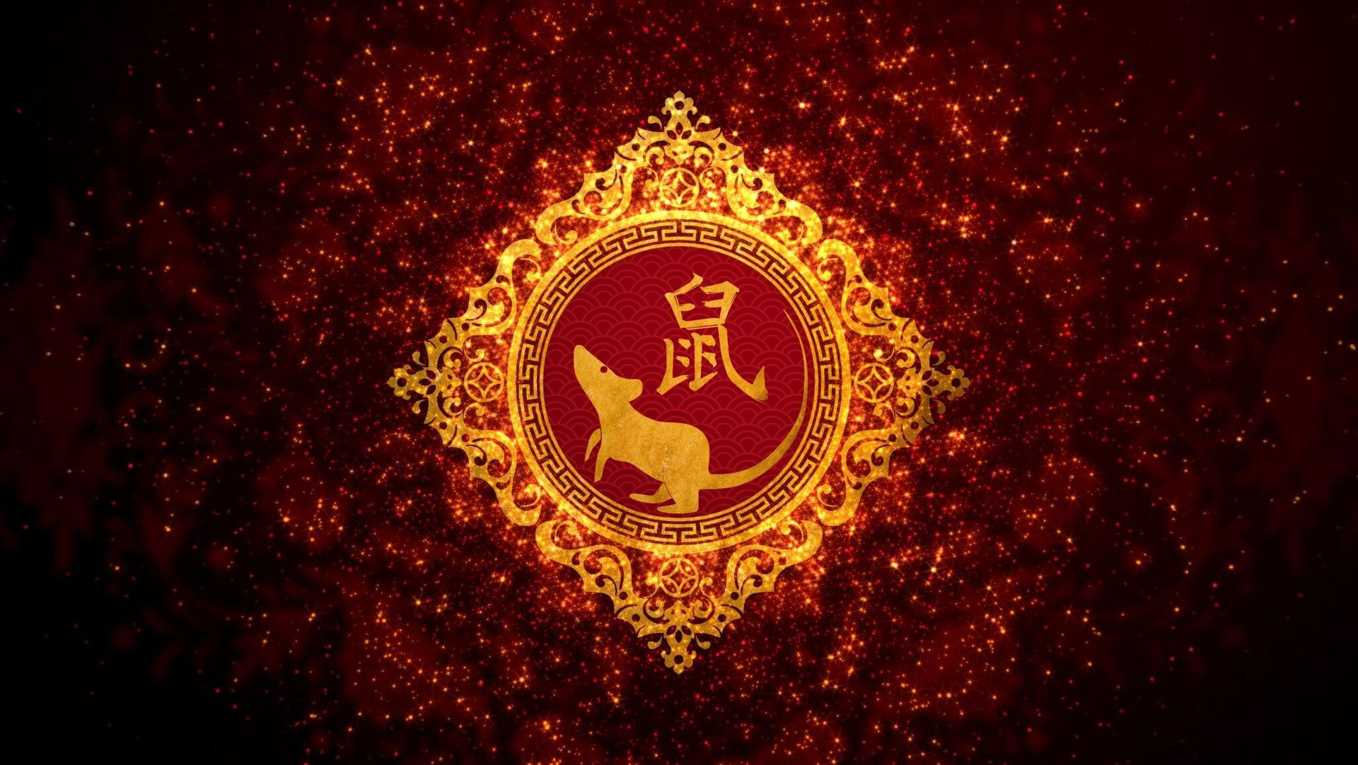 chinese flag with rat