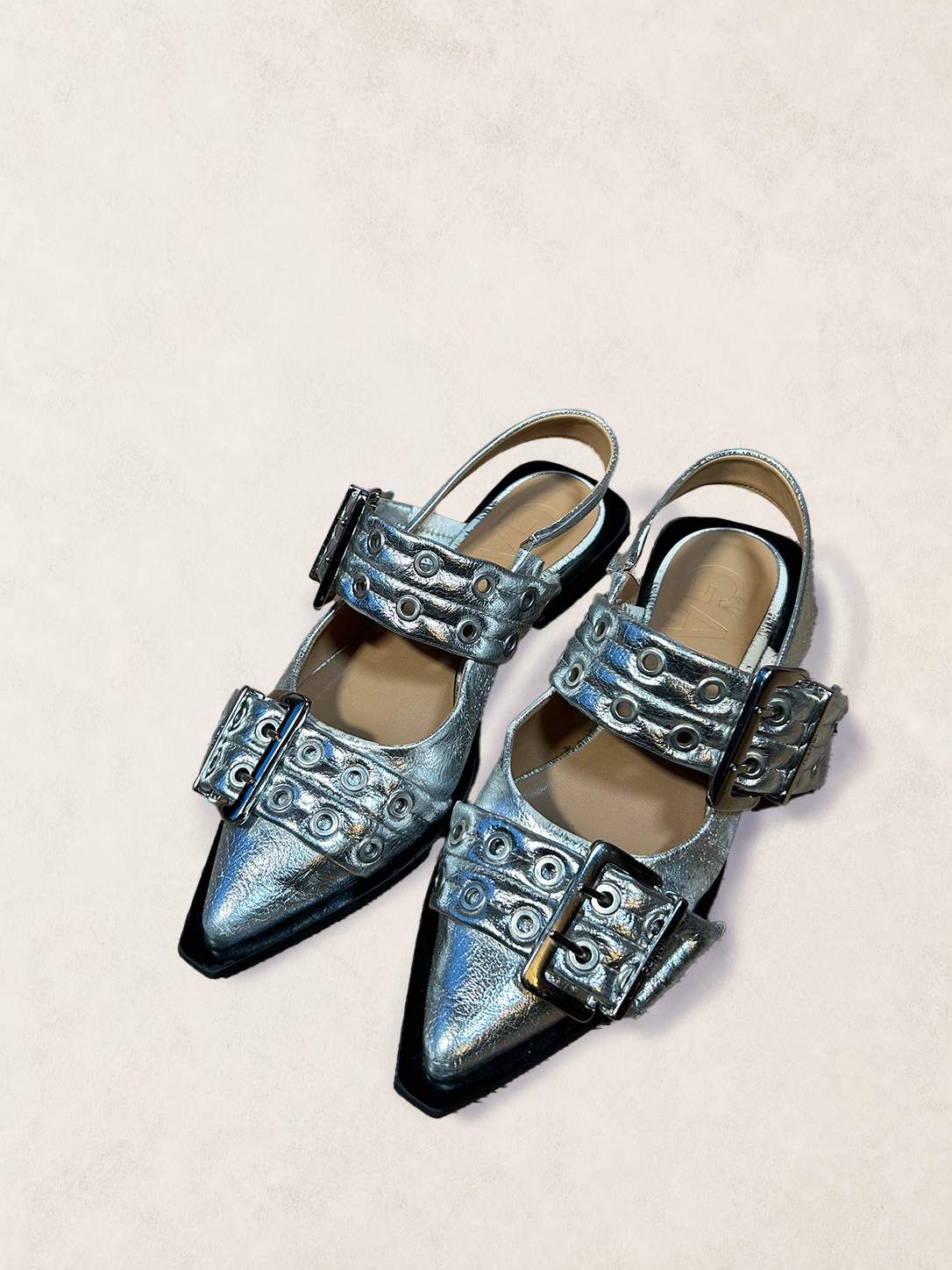 Slingbacks argentés