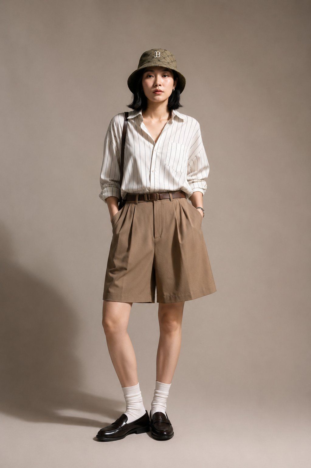 Quần Short Nữ Cạp Cao Vải Gold Nhật