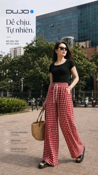 Quần Caro Hàn Xẻng Nữ - Dễ chịu. Tự nhiên