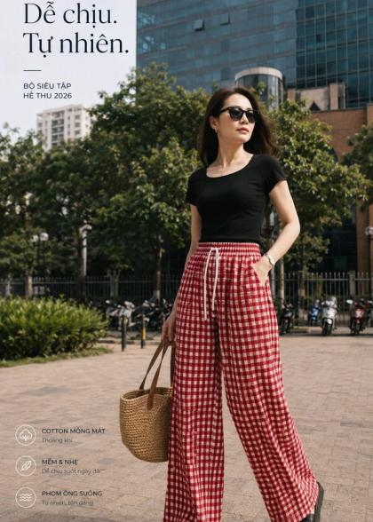 Quần Caro Hàn Xẻng Nữ - Dễ chịu. Tự nhiên