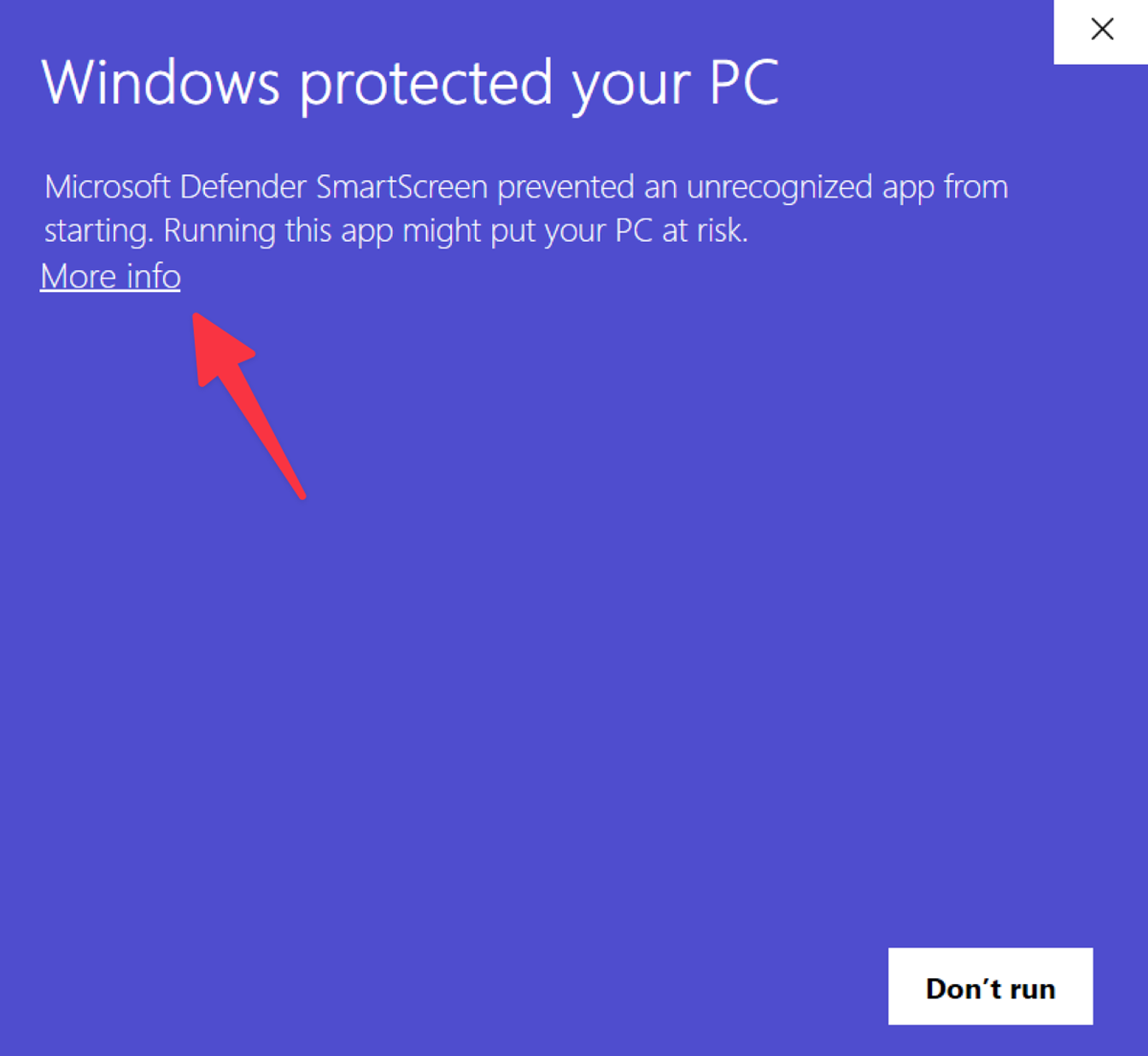 SmartScreen warning