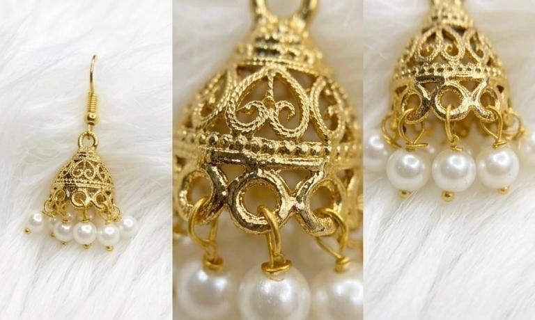 Filigree Pearl Jhumki
