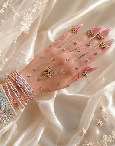 Classic Kundan Mehndi Sticker / Self Adhesive / Festive Hand Jewellery for Mehndi and Wedding