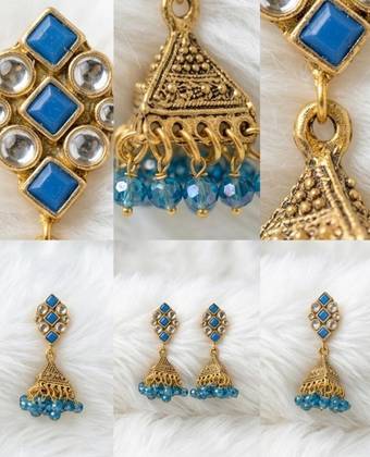 Sapphire Fringe Jhumki