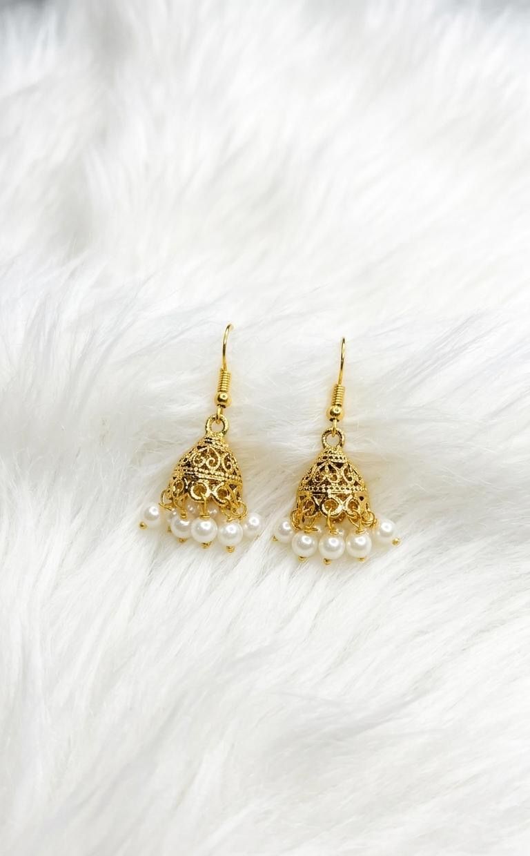 Filigree Pearl Jhumki
