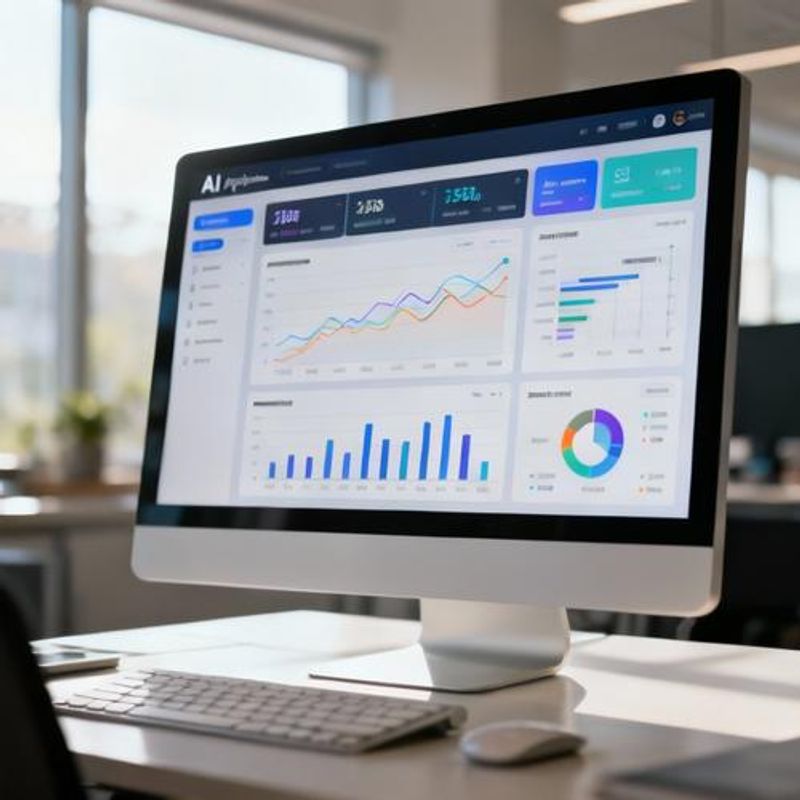 Dashboard showing AI application performance metrics and analytics