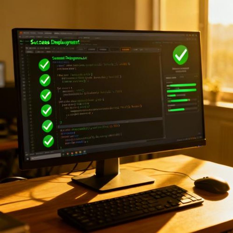 Terminal window showing successful migration deployment with green status indicators