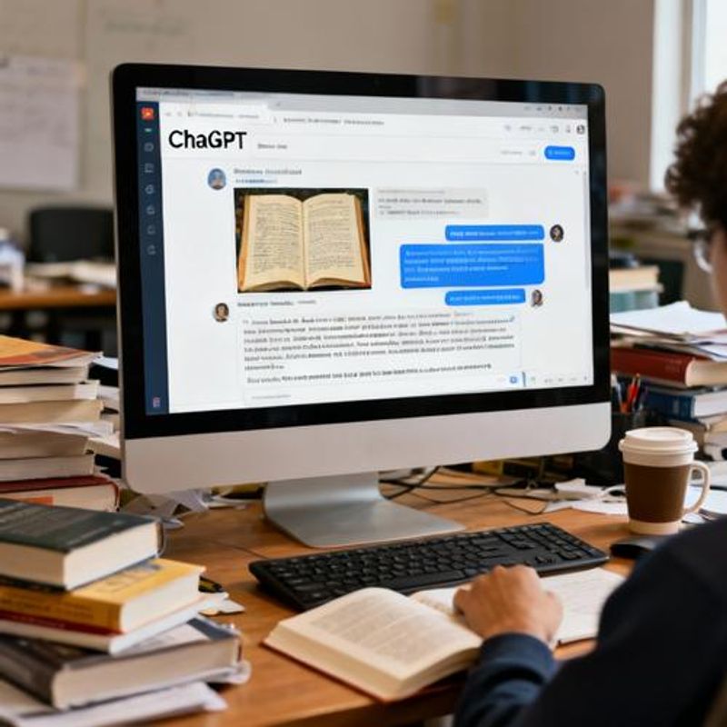 ChatGPT interface showing image analysis for academic work