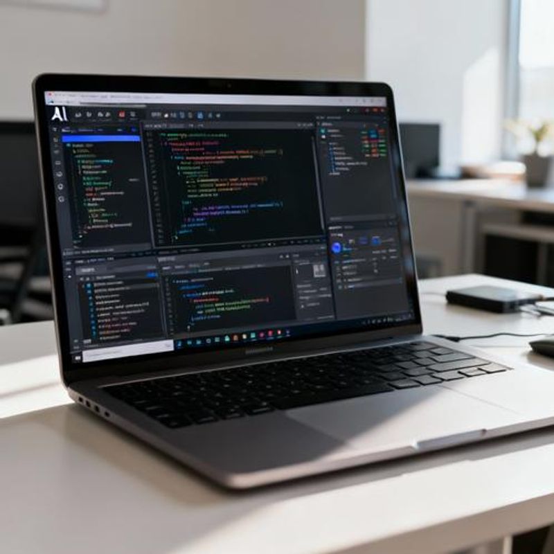 Various AI development tools displayed on laptop screen