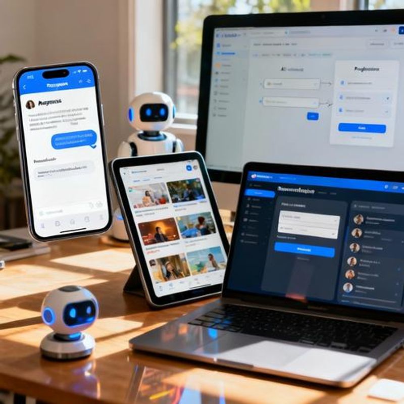 Various AI chatbot interfaces showing different use cases for content creators
