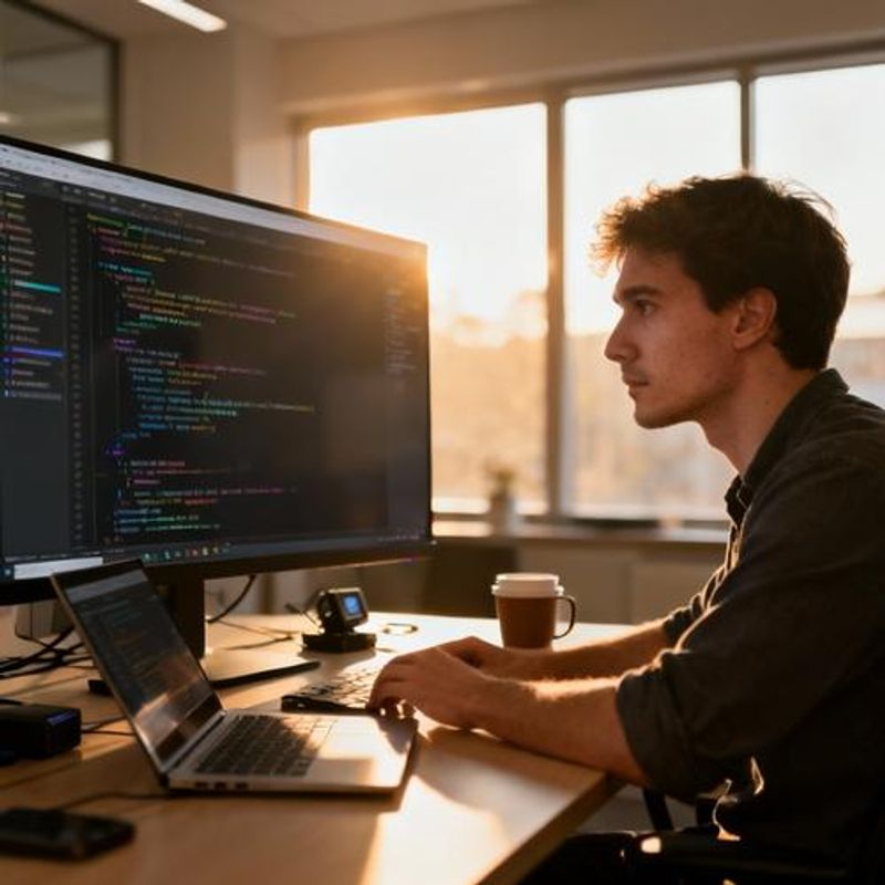 Developer reviewing AI-generated code suggestions