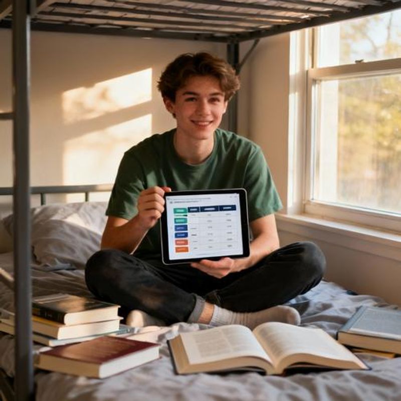 Student comparing different AI chat platforms on tablet during study session