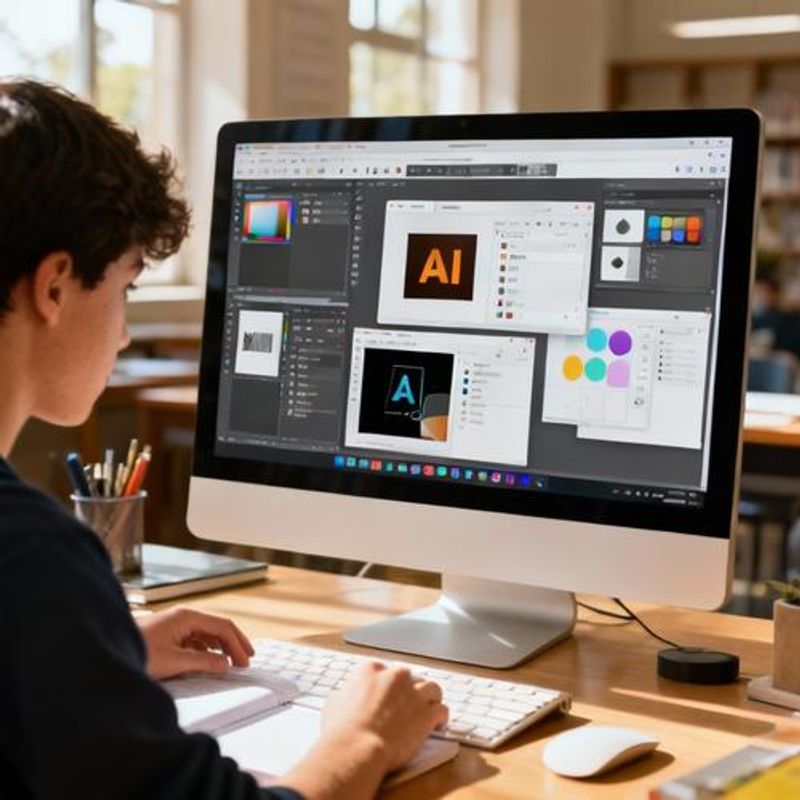 Student's organized digital workspace with multiple AI tools open