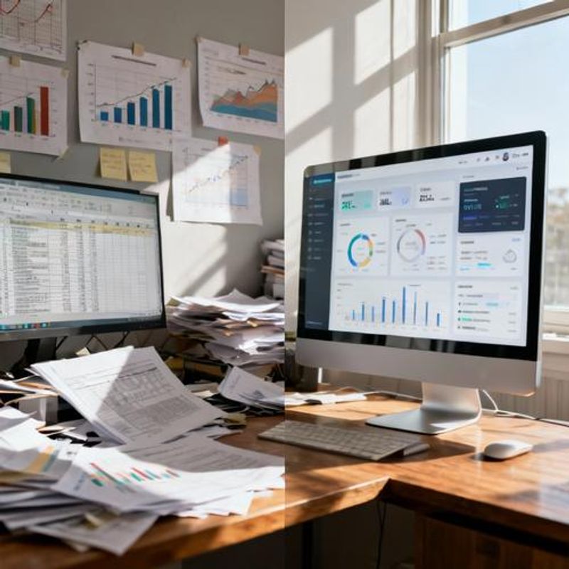 Comparison chart showing traditional vs AI-powered data analysis workflows