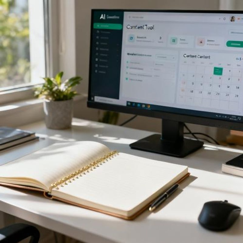 Workspace showing content planning with AI tool interface