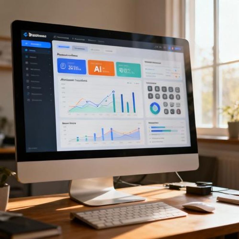 AI business hub interface showing integrated analytics and automation workflows