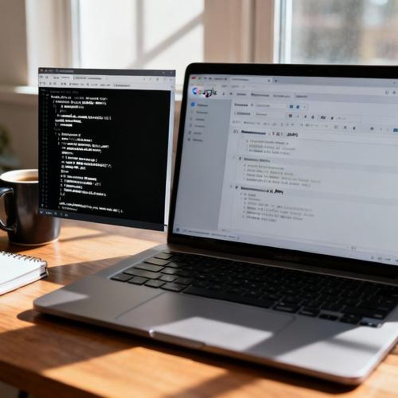 Developer testing Google AI API responses in terminal and browser developer tools