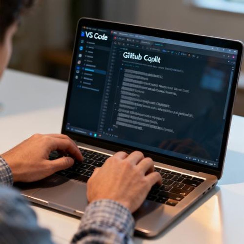 Developer using GitHub Copilot showing real-time code suggestions in VS Code