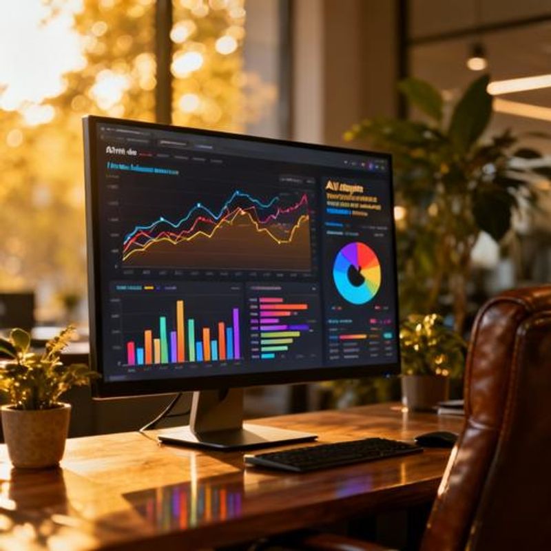 Data visualization dashboard showing real-time analytics and AI-powered insights