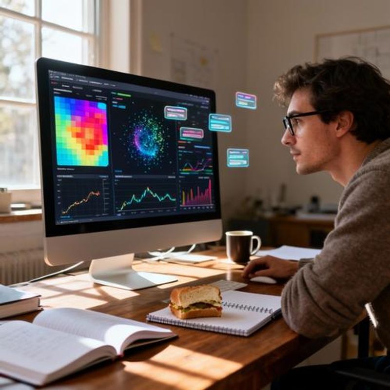 Research data visualization showing AI pattern recognition results