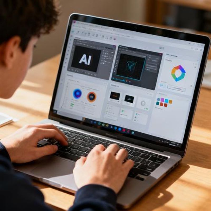 Multiple AI tool interfaces displayed on student's computer screen