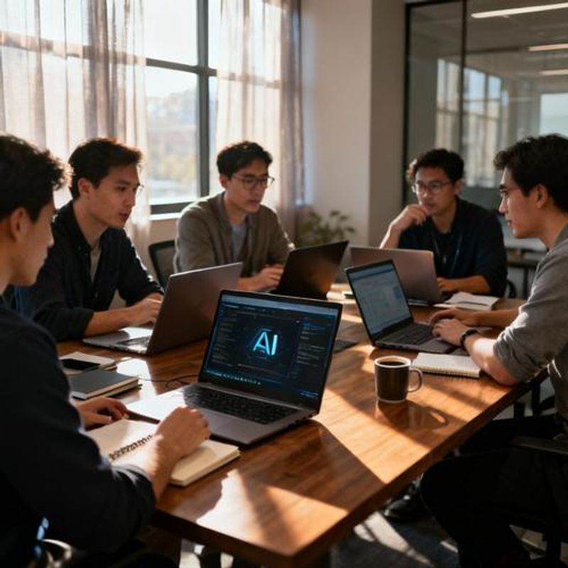 Team collaboration on AI chat feature development