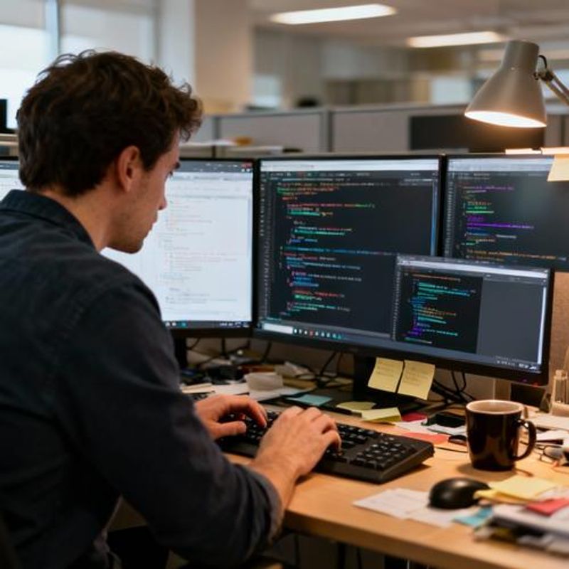Developer reviewing AI-generated code suggestions in IDE