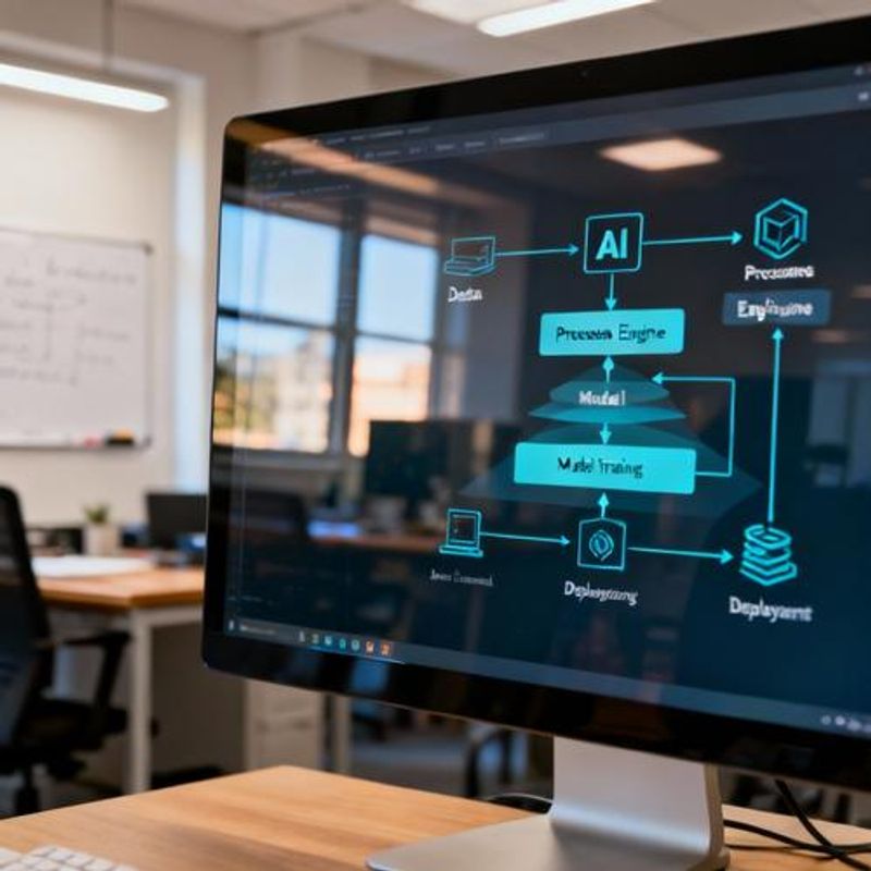 AI platform architecture diagram showing data ingestion, model training, deployment and monitoring components