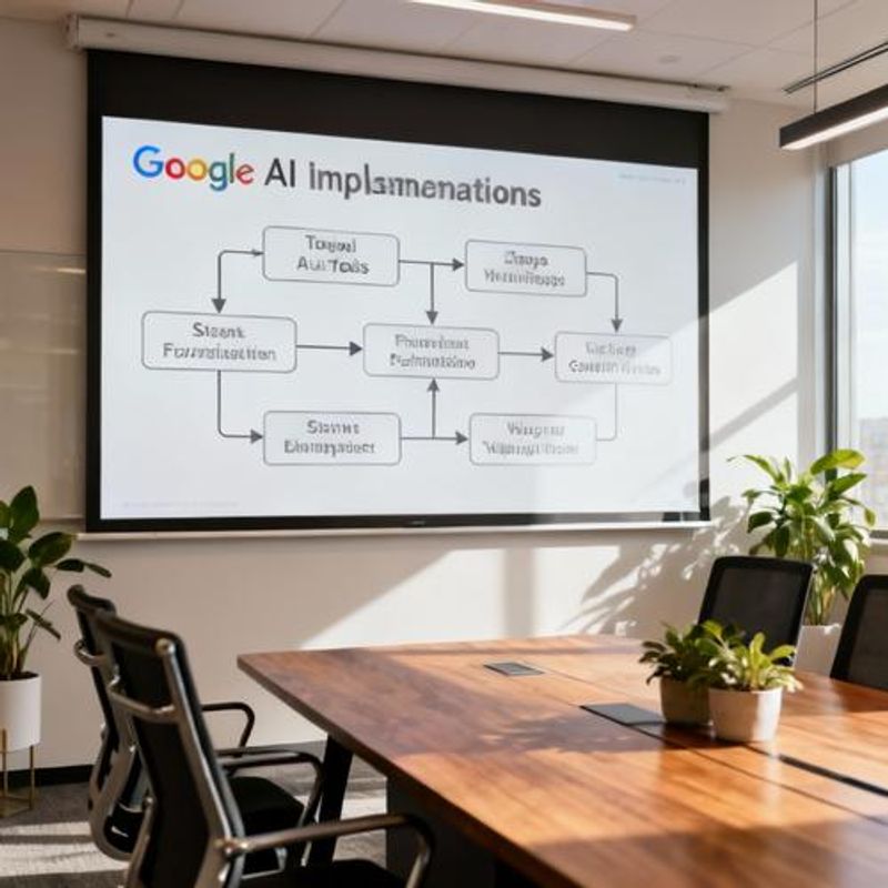 Flowchart showing Google AI tools implementation process for data analysis teams