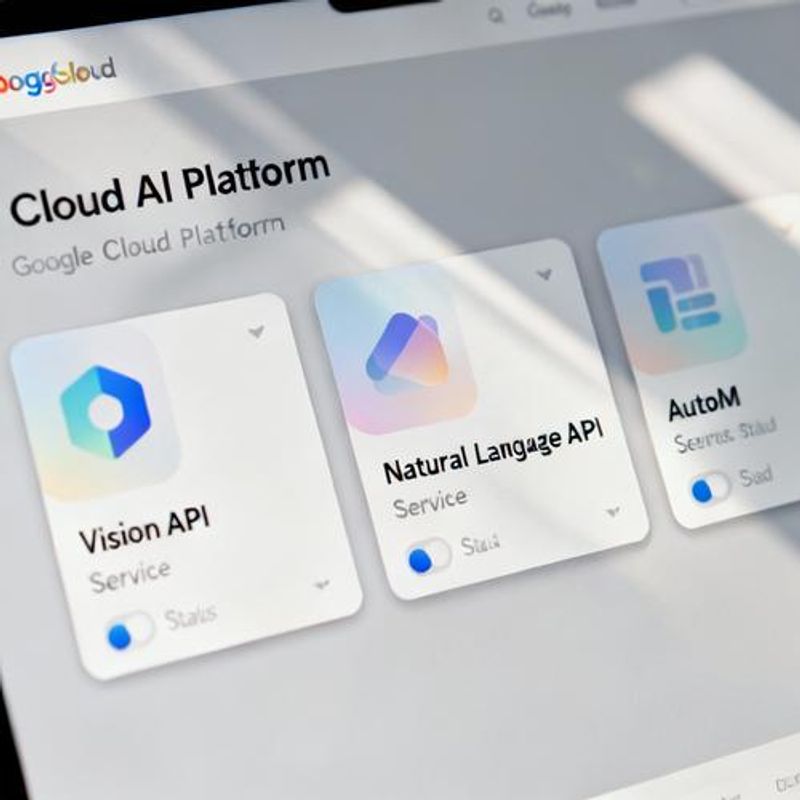 Google Cloud AI Platform dashboard showing various AI services and APIs
