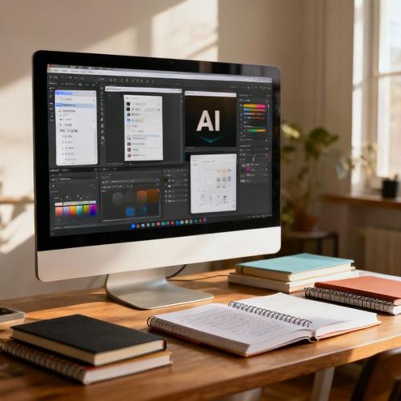 Organized study setup with multiple AI tools displayed on computer screen