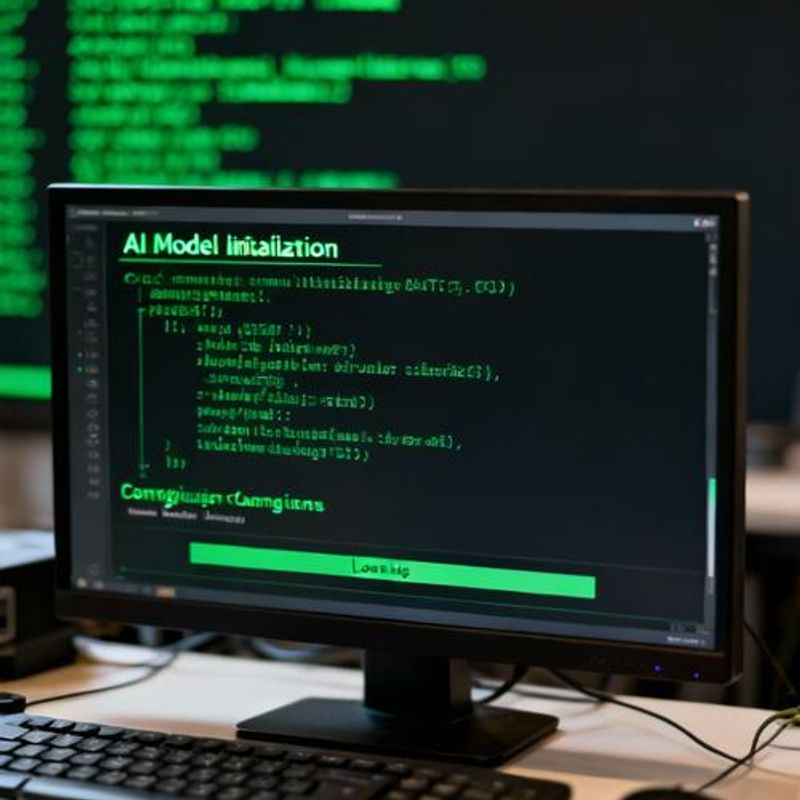 Terminal window showing AI model loading and configuration process