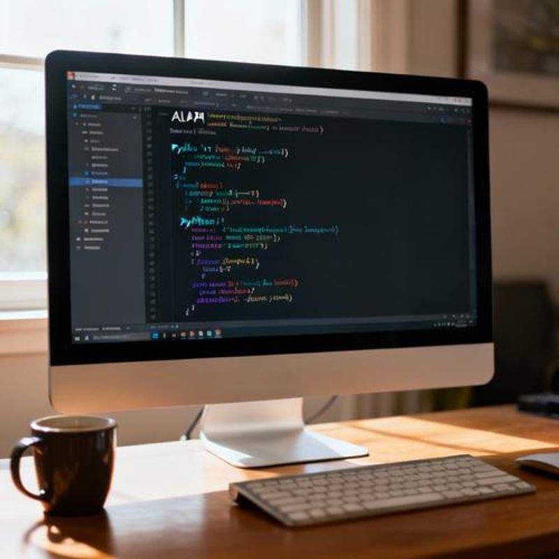 Code editor displaying AI model integration with API calls and data processing functions