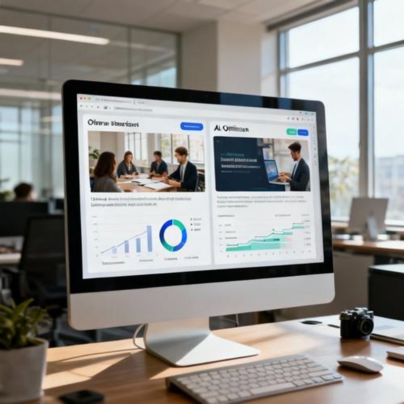 Split screen showing before and after AI content optimization results