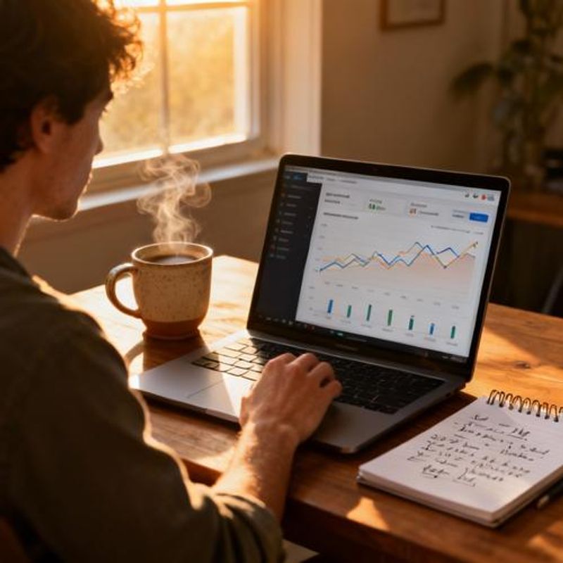 Content creator analyzing community engagement metrics on dashboard